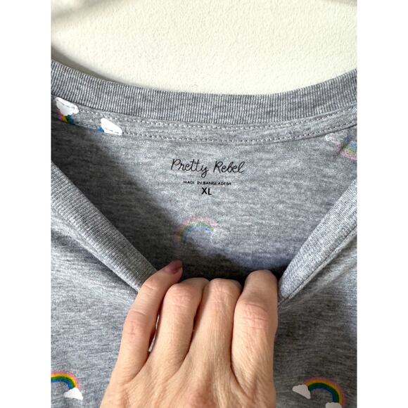 Pretty Rebel x Target Pride Rainbow Scoop Neck T-shirt Gray Size XL NEW - Picture 6 of 8